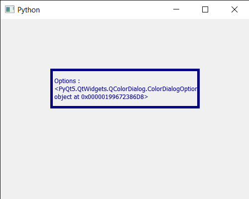 PyQt5 QColorDialog Getting Color Dialog Options