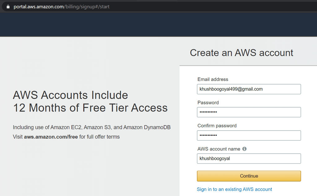 Amazon  Services Setting Up an AWS Account