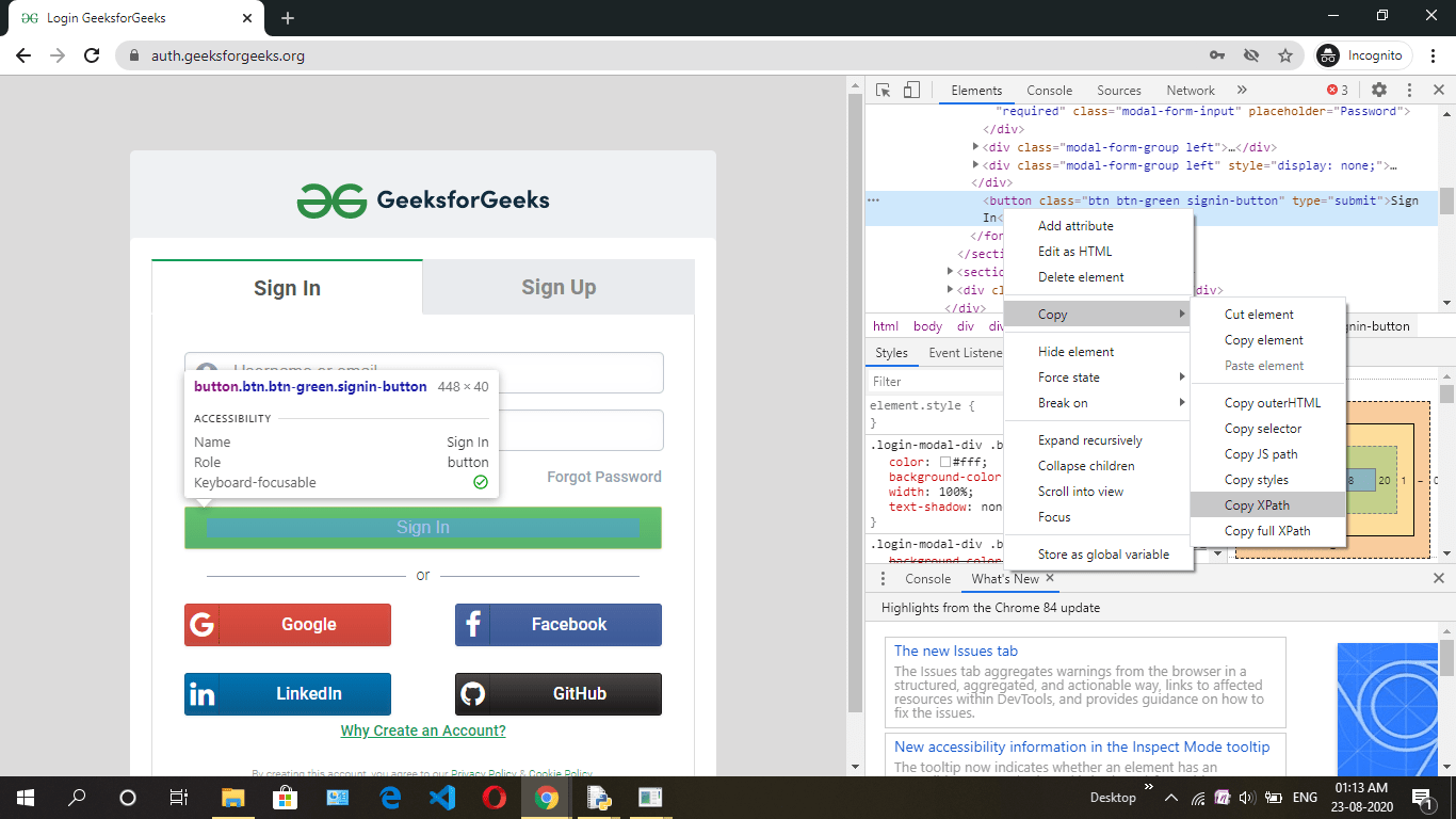 Iniciar sesión en usando Python Selenium Barcelona Geeks