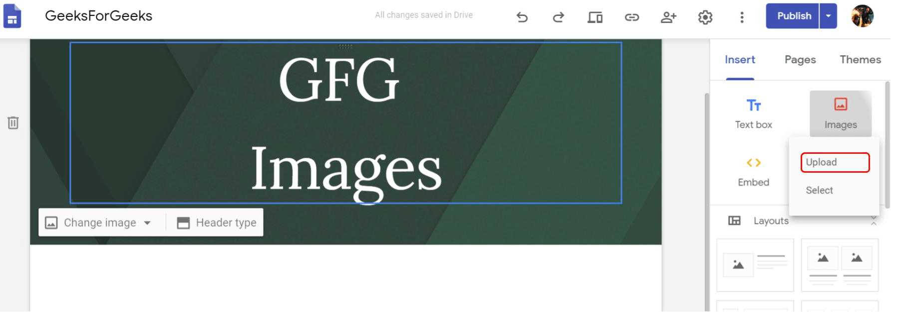 How to embed images in New Google Sites?