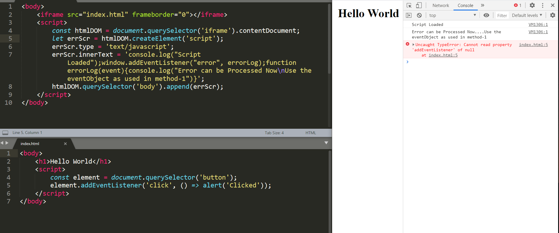 Logging Script Errors in JavaScript