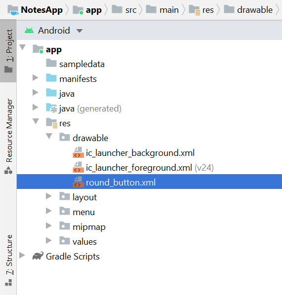 How to Create Drawable Resource XML File in Android Studio?