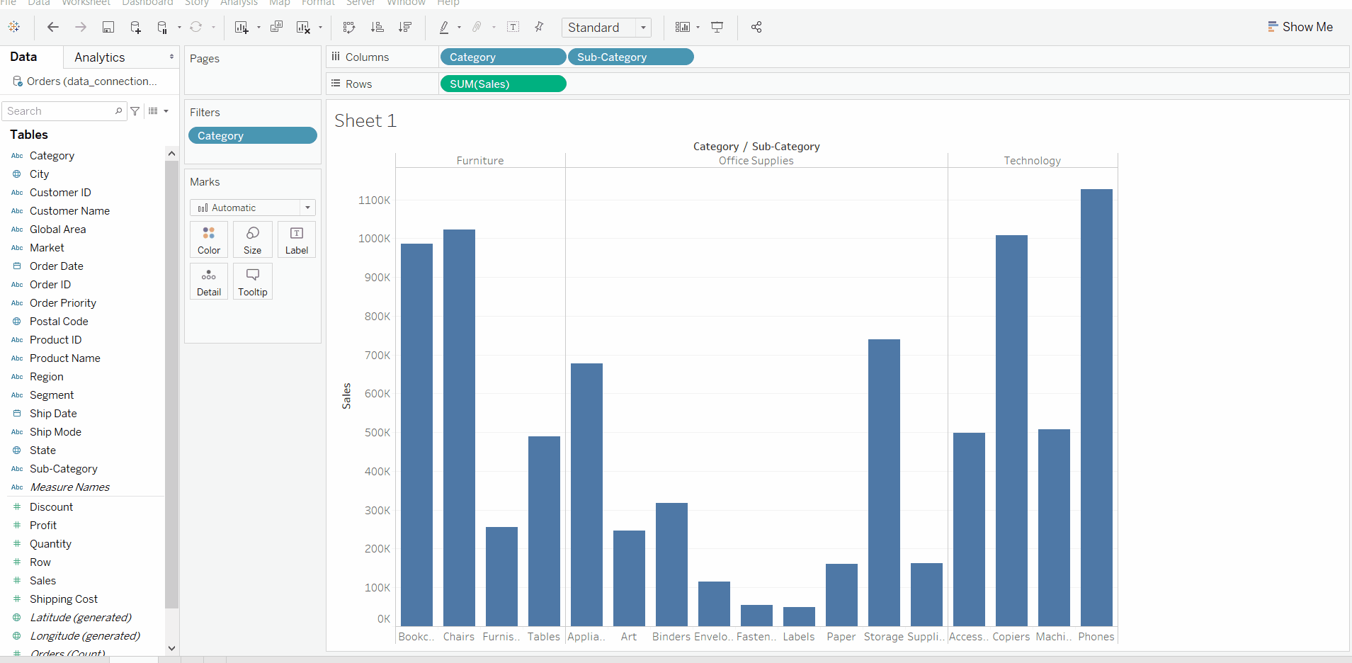 Quick Filter in Tableau