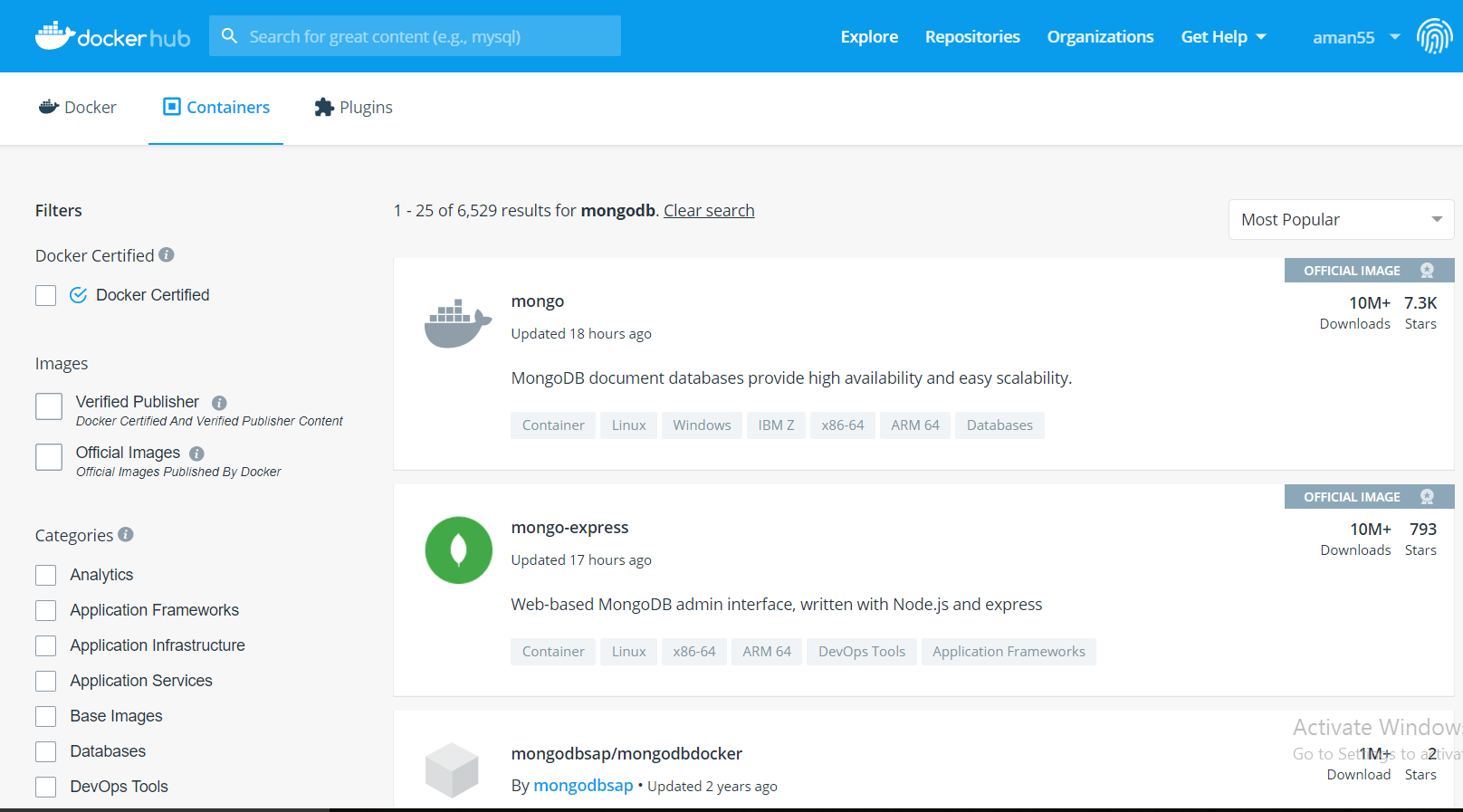 Docker Setting up a MongoDB Container