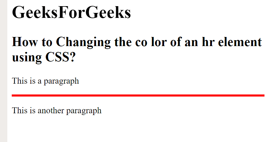 How to change the color of horizontal line ( element) using CSS ?