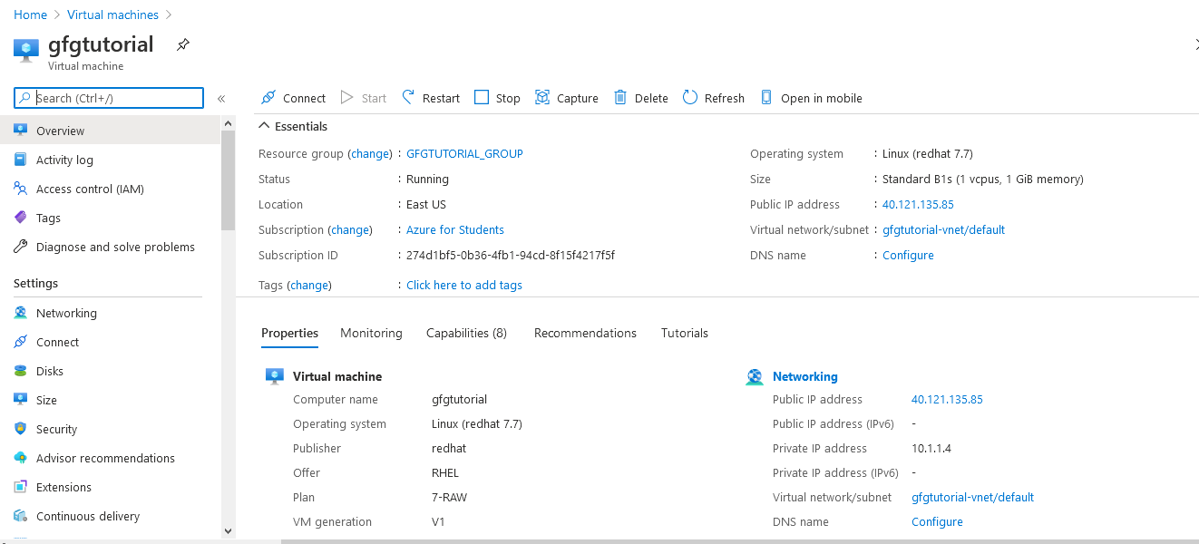 Create Linux Virtual Machine in Microsoft Azure