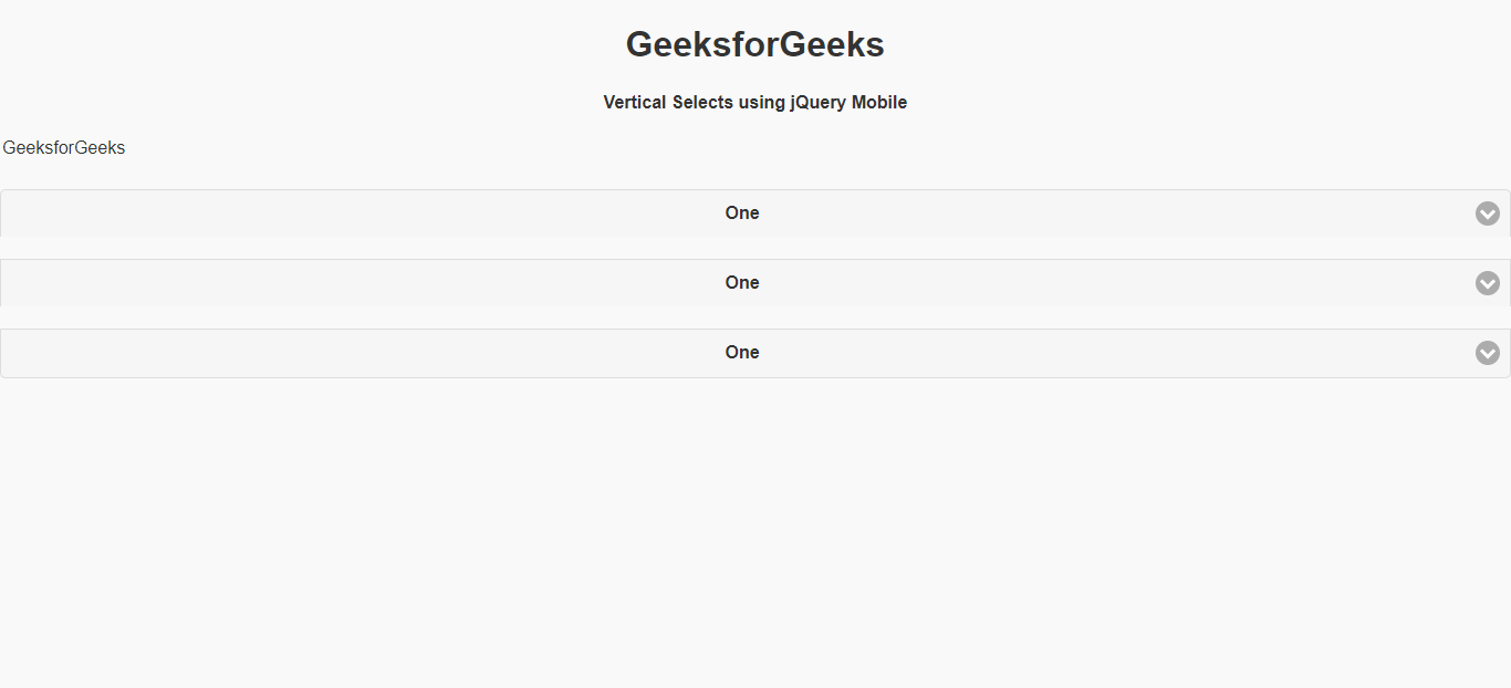 How to make Vertical Selects controlgroup using jQuery Mobile