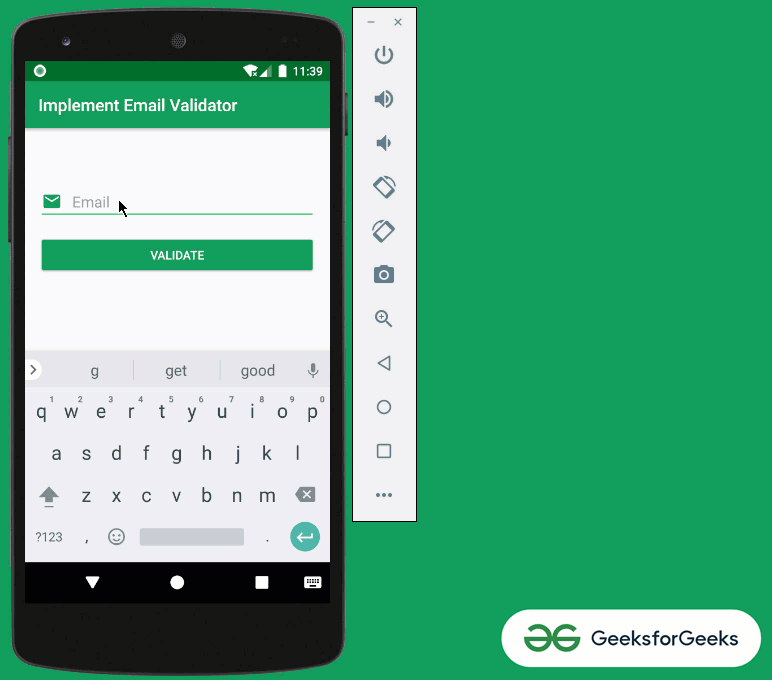 Implement Email Validator in Android