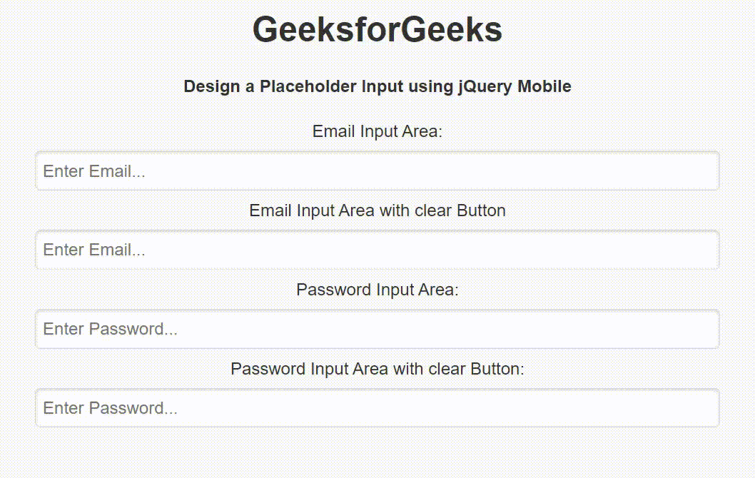 How to create a Placeholder Input using jQuery Mobile ?