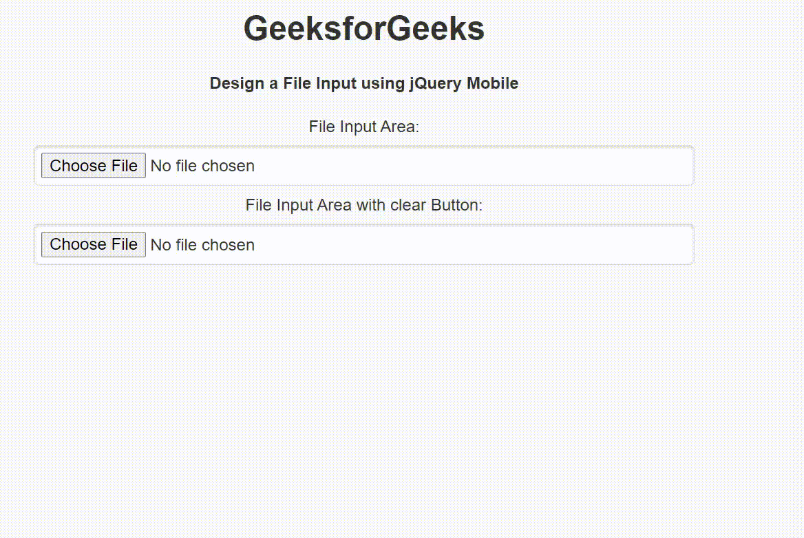 How to create a File Input using jQuery Mobile ?
