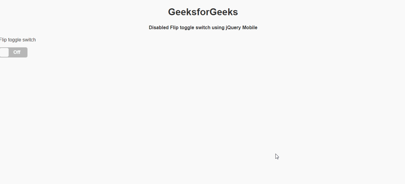 How to create Theme Disable flip toggle switch using jQuery Mobile