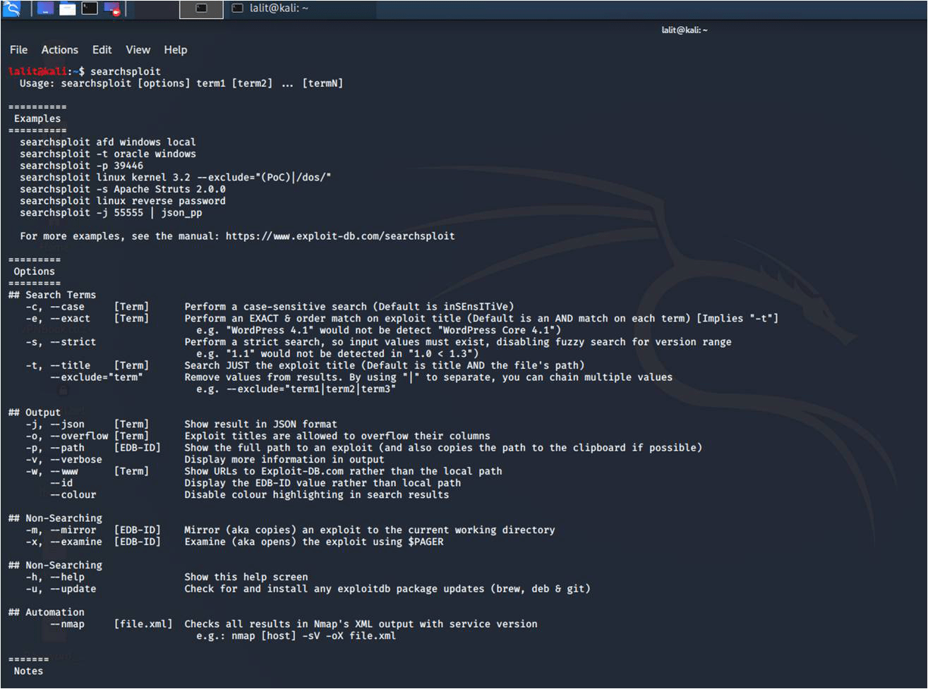 Finding Exploit offline using Searchsploit in Kali Linux