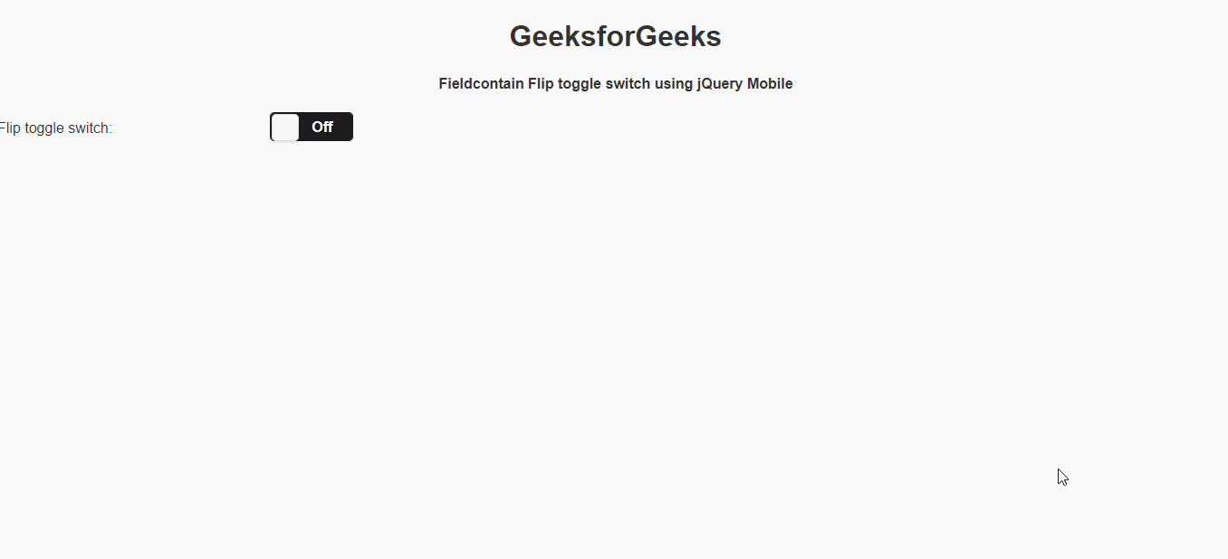 How to make Theme Fieldcontain flip toggle switch using jQuery Mobile