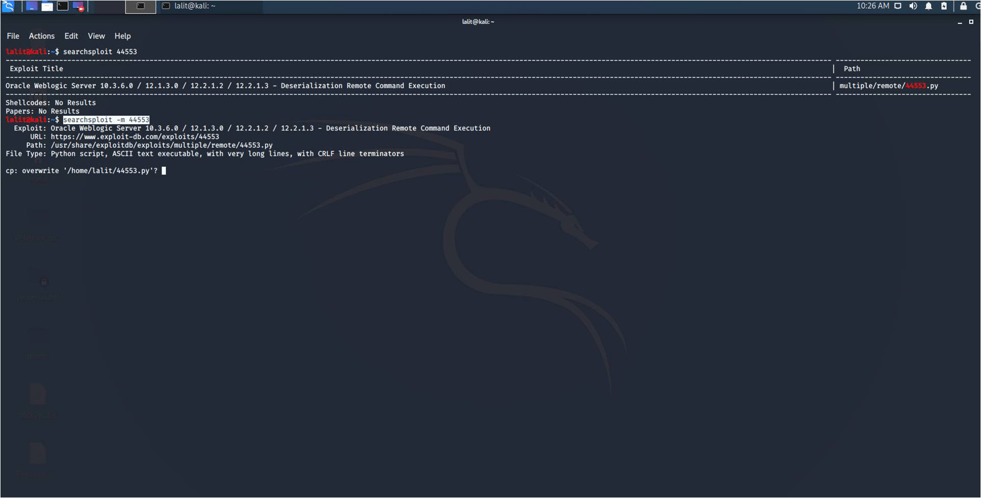 Finding Exploit offline using Searchsploit in Kali Linux