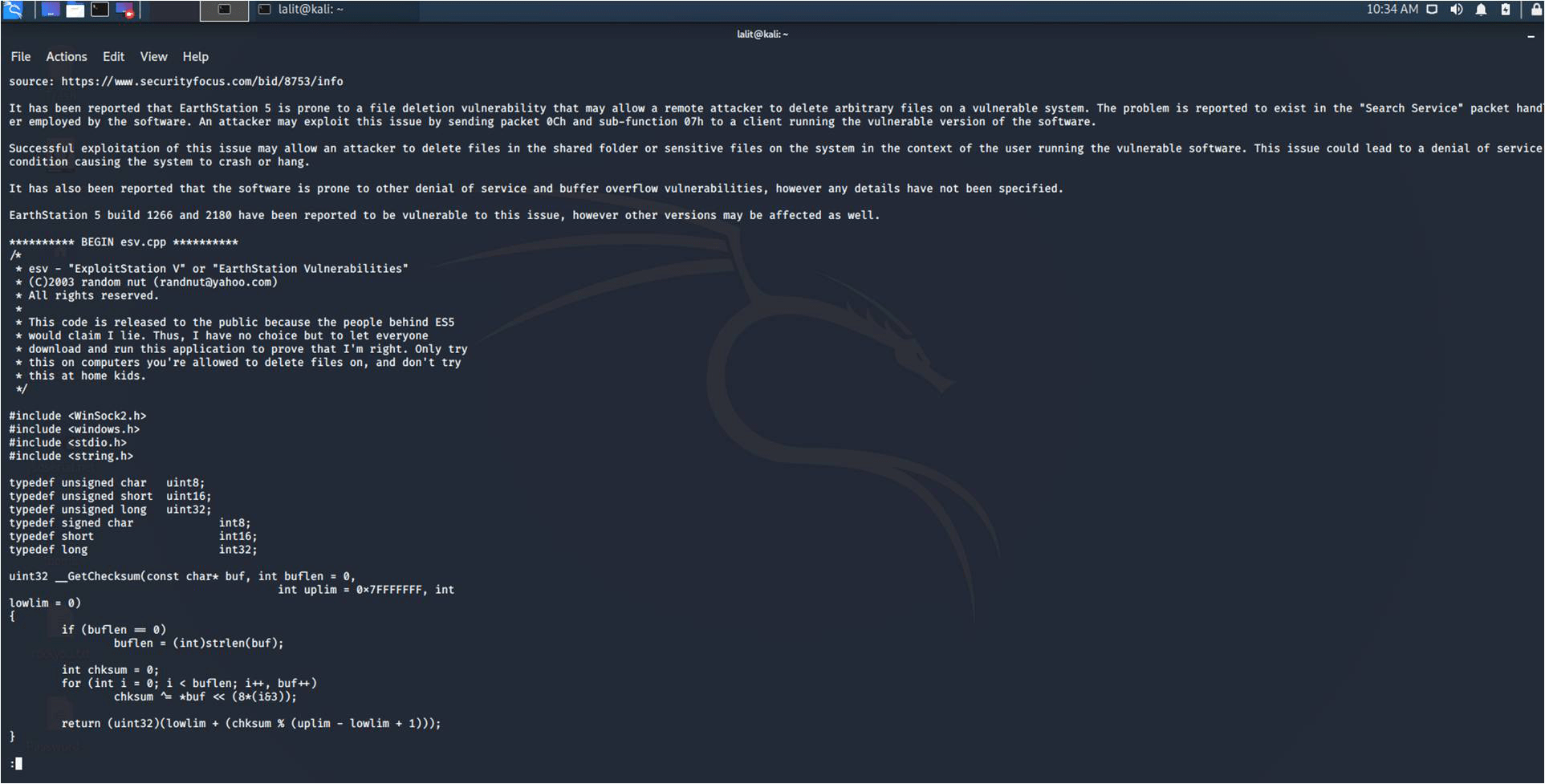 Finding Exploit offline using Searchsploit in Kali Linux
