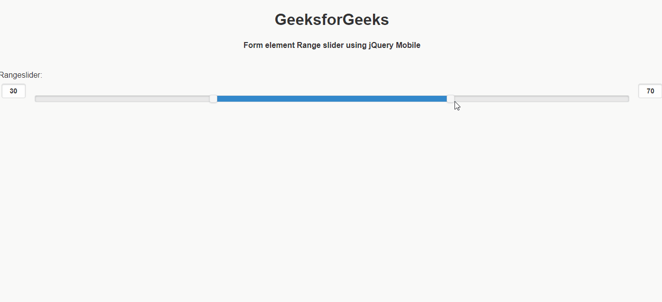 Como fazer o controle deslizante Mini Range do elemento Form usando jQuery Mobile? Acervo Lima