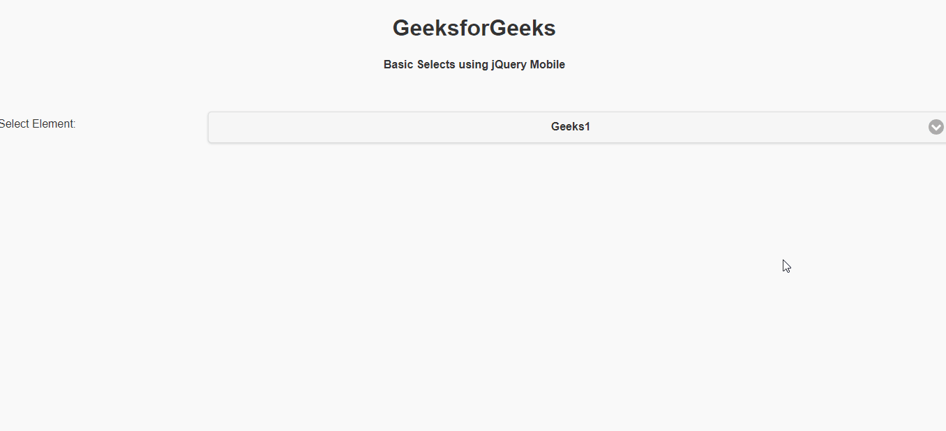 How to make Basic selects using jQuery Mobile ?