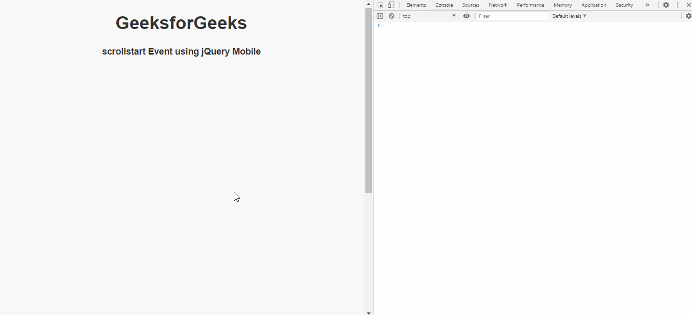 jQuery Mobile scrollstart Event