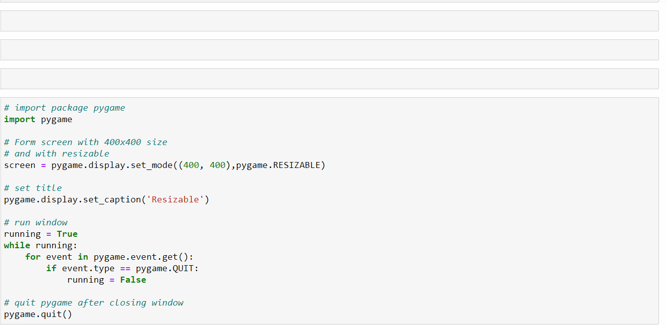 Permitindo redimensionar a janela no PyGame Acervo Lima