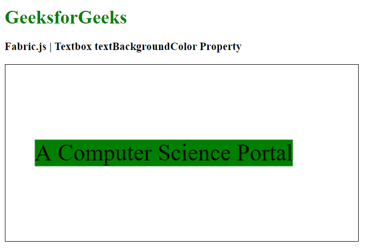 Fabric.js Textbox textBackgroundColor Property