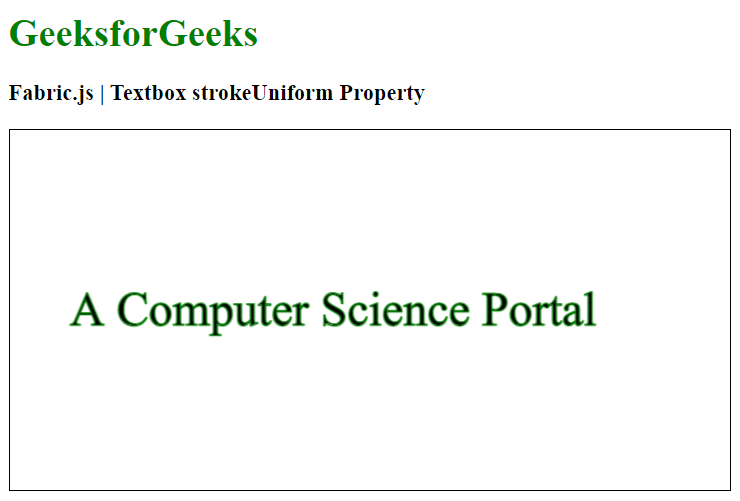 Fabric.js Textbox strokeUniform Property