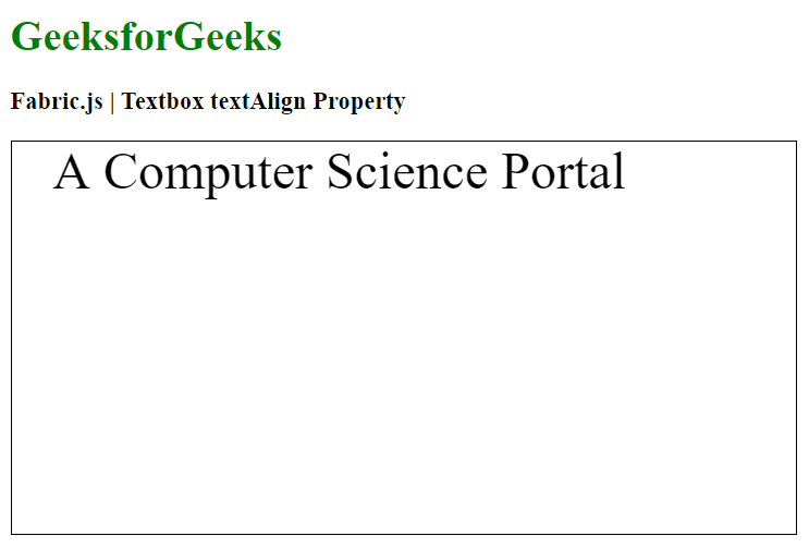 Fabric.js Textbox textAlign Property