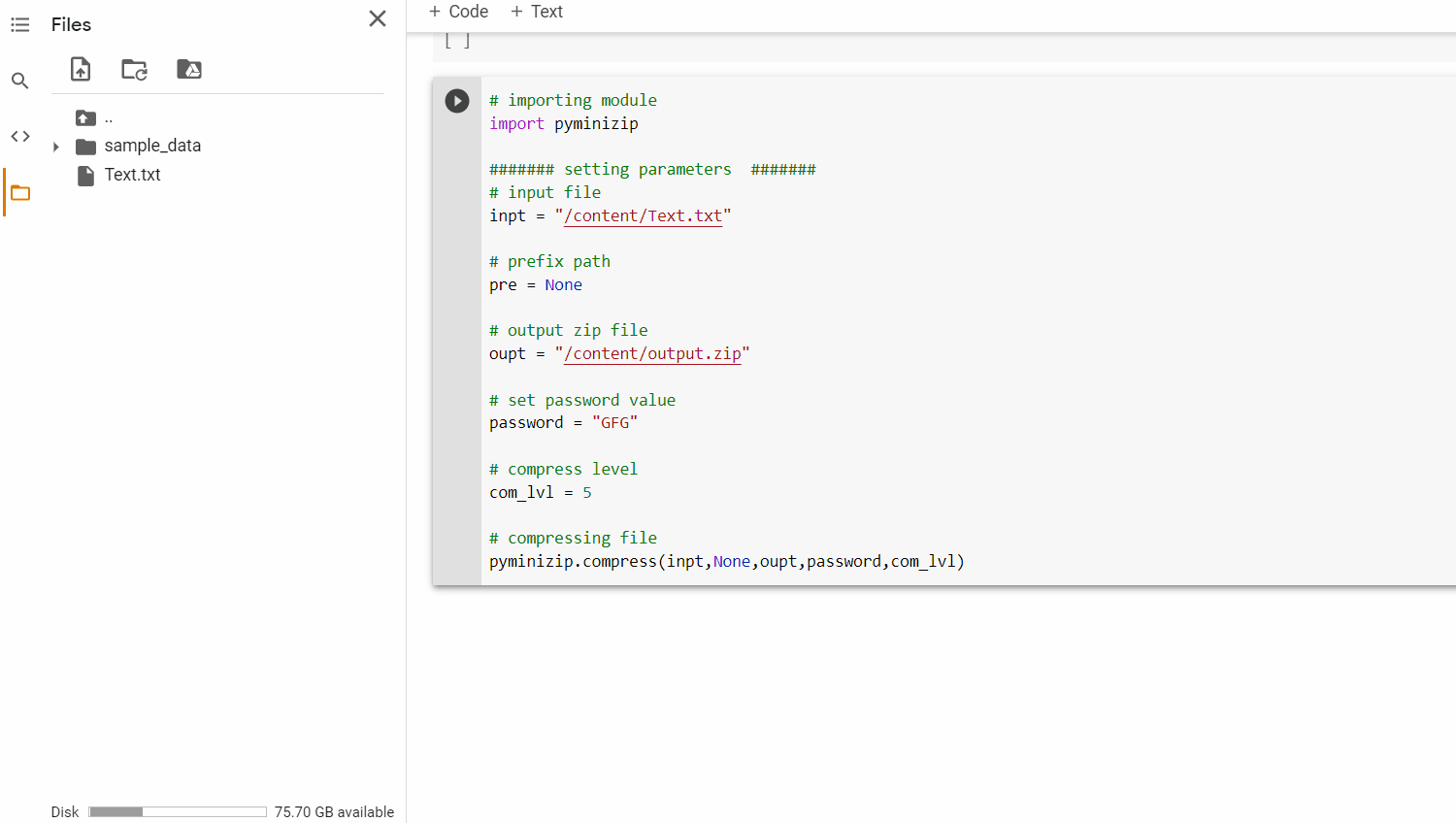 Create Password Protected Zip of a file using Python