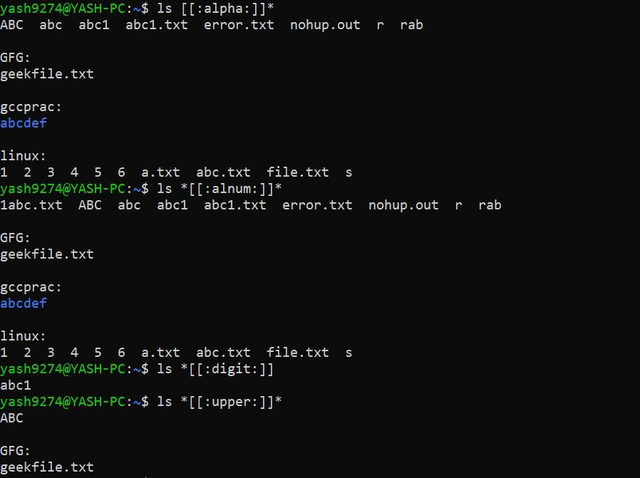 Globbing de archivos en Linux Acervo Lima