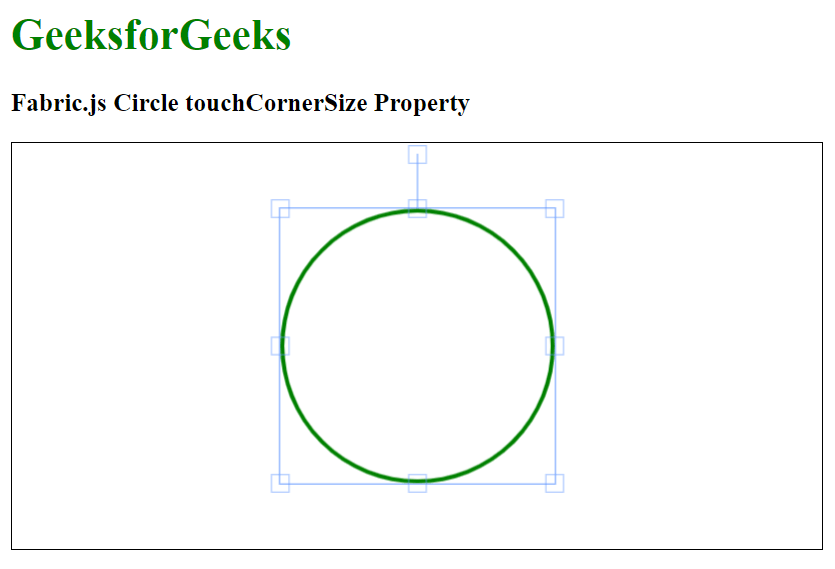 Fabric.js Circle touchCornerSize Property