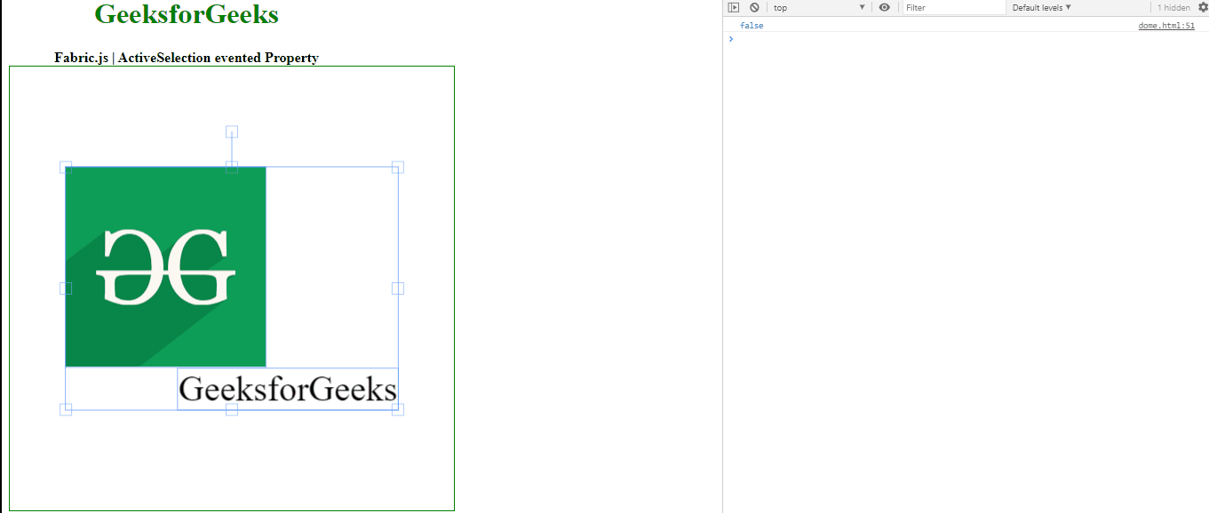 Fabric.js ActiveSelection evented Property