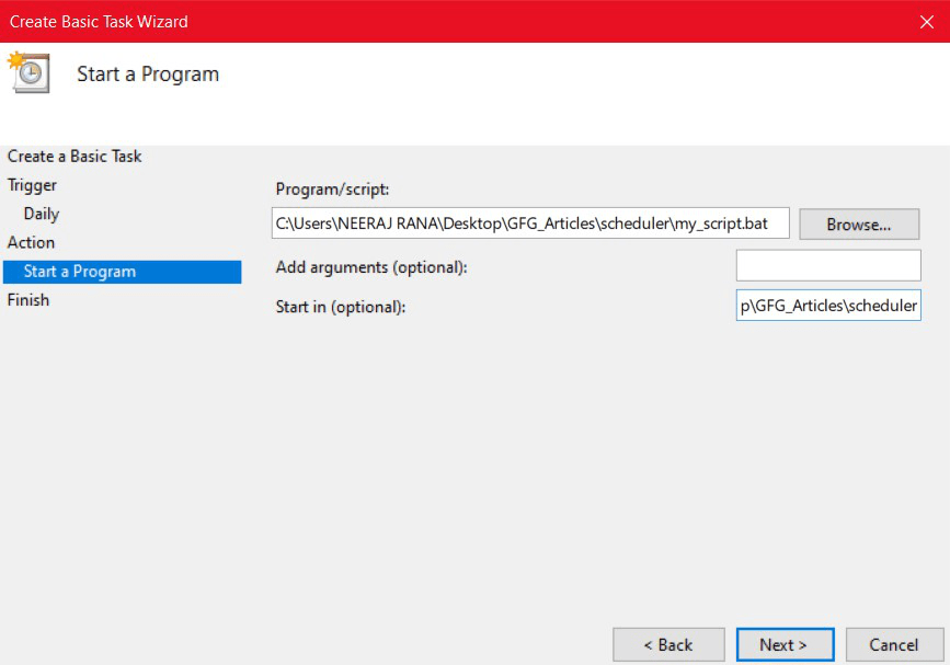 Schedule Python Script using Windows Scheduler