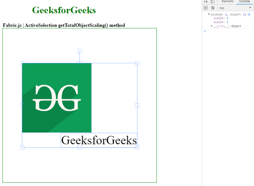 Fabric.js ActiveSelection getTotalObjectScaling() Method