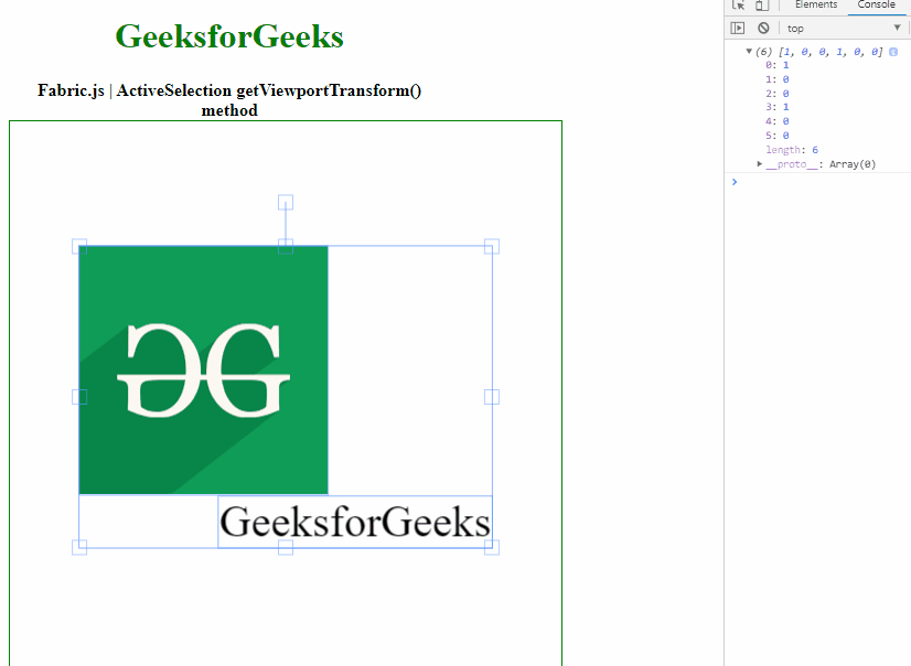 Fabric.js ActiveSelection getViewportTransform() Method