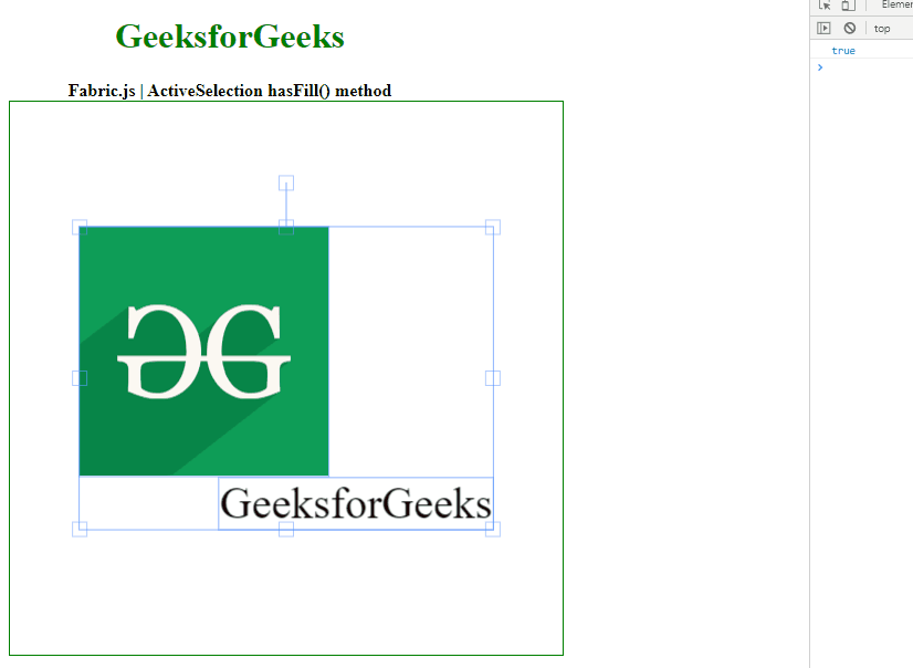 Fabric.js ActiveSelection hasFill() Method