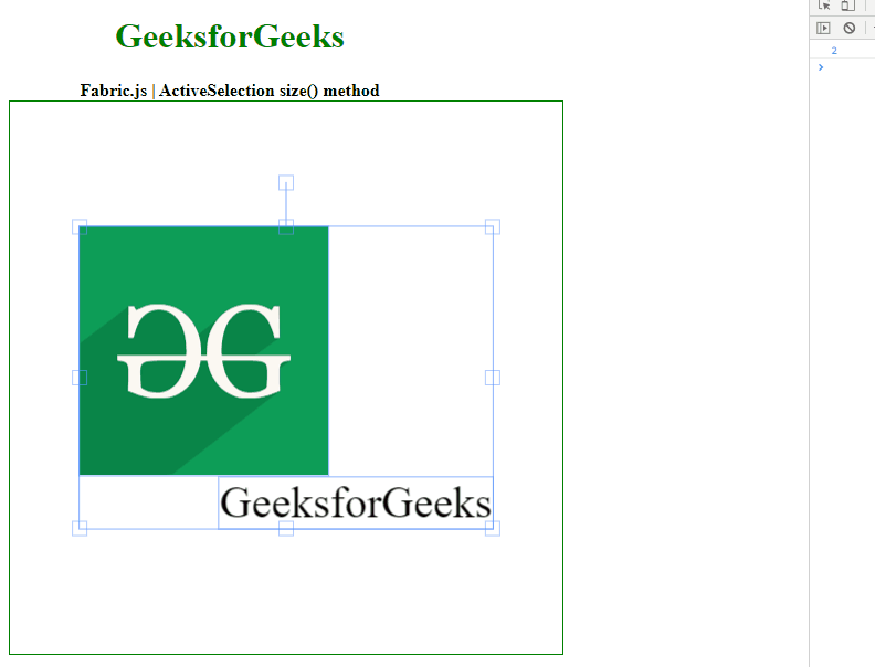 Fabric.js ActiveSelection size() 方法 码农参考
