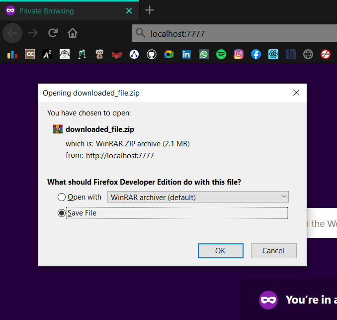 ¿Cómo convertir un archivo a un archivo zip y descargarlo usando Node