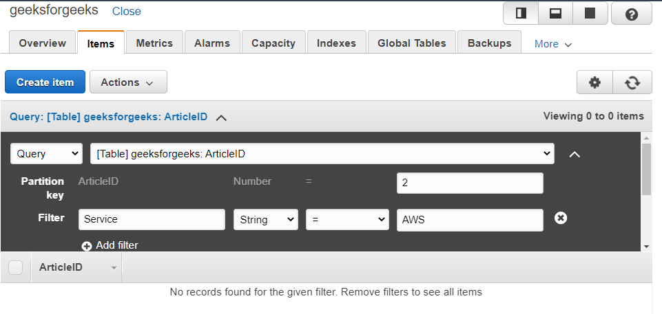 AWS DynamoDB Read Data from a Table