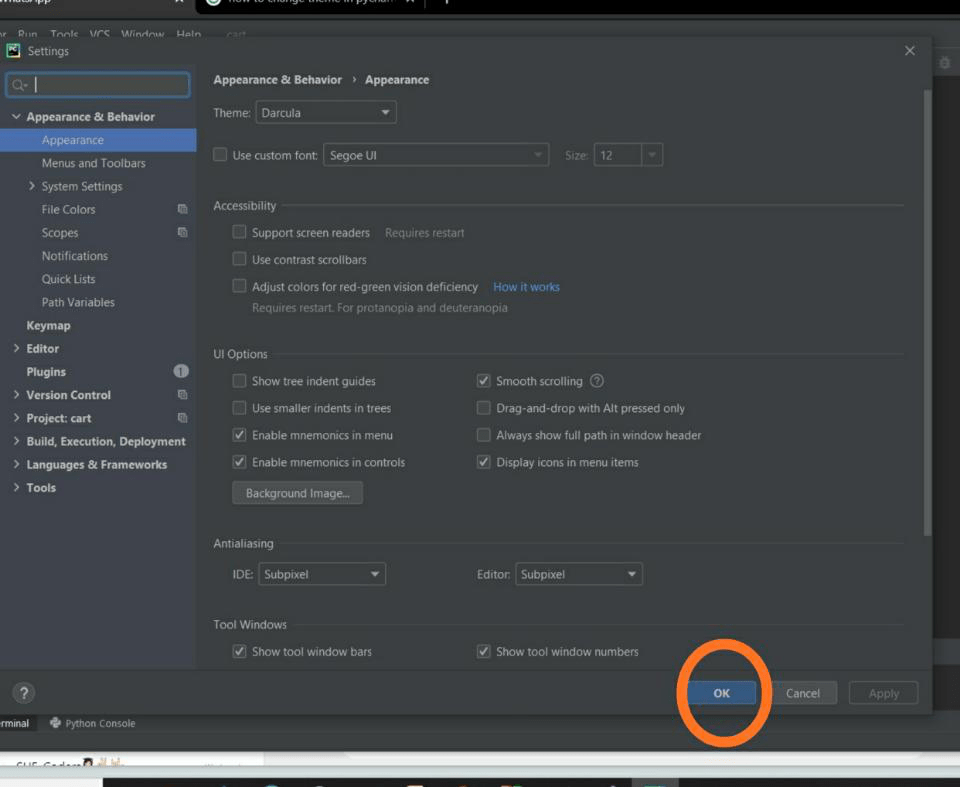 How to Change Theme in PyCharm IDE?