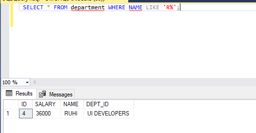 SQL Query to Find the Name of a Person Whose Name Starts with Specific
