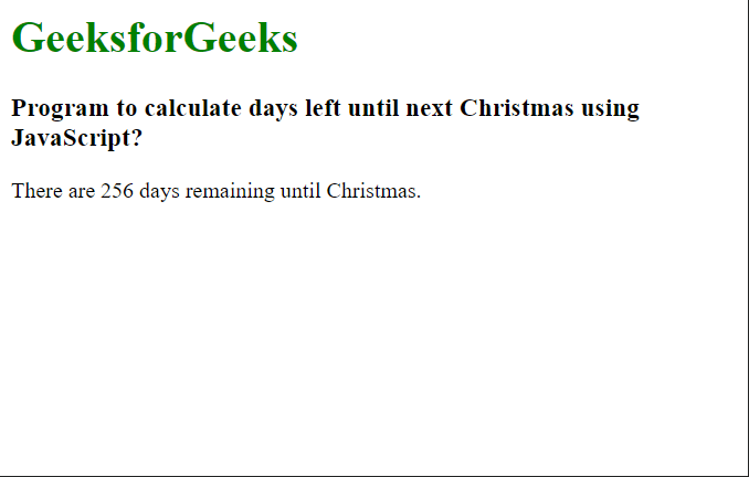 How to calculate days left until next Christmas using JavaScript