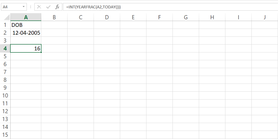 How to Calculate Age Without DATEDIF Function