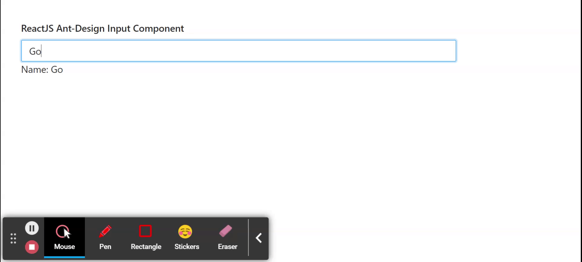 ReactJS UI Ant Design Input Component