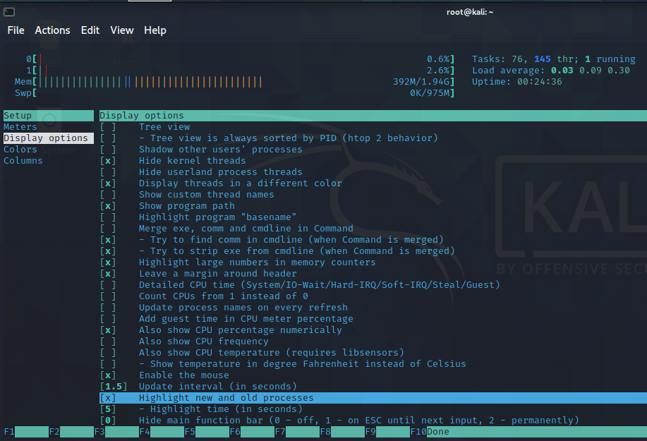 Uso de htop para monitorear los procesos del sistema en Linux