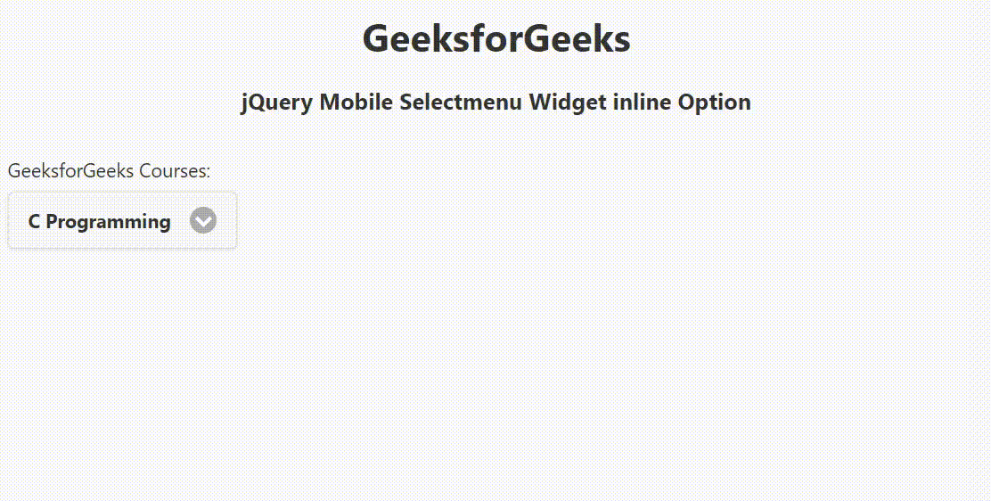 jQuery Mobile Selectmenu Widget InlineOption Acervo Lima