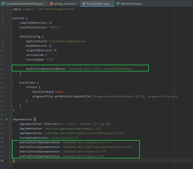 UI Testing with Espresso in Android Studio