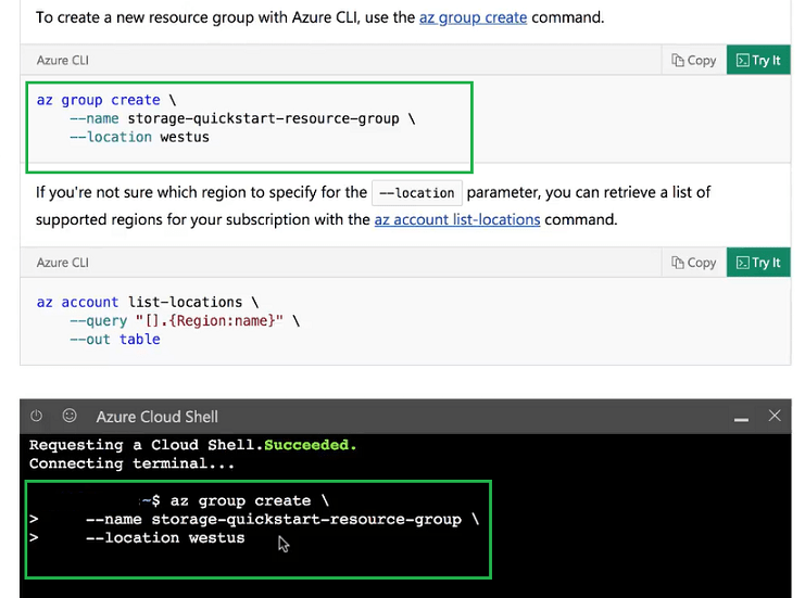 Microsoft Azure Acessando o Cloud Shell a partir do Microsoft Docs
