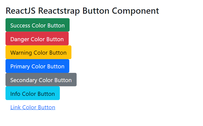 ReactJS Reactstrap Button Component