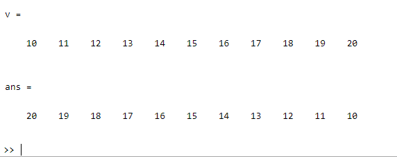 How to inverse a vector in MATLAB?