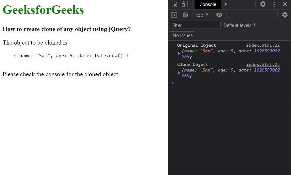How to create clone of any object using jQuery ?