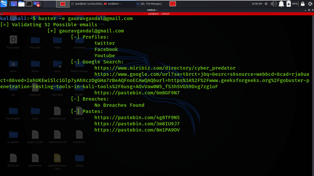 Buster An advanced tool for Email Reconnaissance